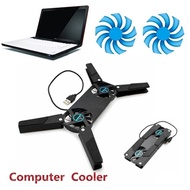 Laptop Cooler Pad Stand USB Powered 2 Fans for Laptop Notebook Computer (Color: Black)