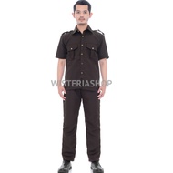 Seragam Safari coklat terbaru Baju Safari Setelan Safari Security Seragam Satpam Baju Sekurity Baju 