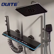 QUITE ชุดฝักบัวร้อนและเย็นชุดระบบผสมฝักบัวชุดจอแสดงผลดิจิตอลปุ่มเปียโนพร้อมแสงโดยรอบก๊อกน้ําห้องน้ํา