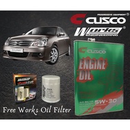 NISSAN SYLPHY 2006-2012 CUSCO JAPAN FULLY SYNTHETIC ENGINE OIL 5W30 SN/CF ACEA FREE WORKS ENGINEERING OIL FILTER