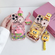 3D Cartoon SpongeBob Patrick Star Toy Holder Lanyard Case For OPPO F5 F7 F9 F1S F21 F21S F23 F25 F27