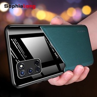 OPPO A92 A52 Reno4 Reno5 Casing Luxury High Quality Hard Leather PC Cover with Metal Car Magnetic OPPO Reno 5 4 Case