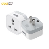 Deli Plug Converter Two-Pin Flat Adapter Power 10A 2500W US Universal