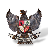 Ukiran Lambang Burung Garuda Pancasila Kayu Jati Warna Antik 40-50cm
