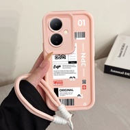 Case For VIVO Y78 5G Y78+ 5G V29 Lite 5G Original Phone Three-Color Strap Silicone Shockproof