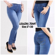 Celana jeans wanita pinggang karet/leging/street/LS-jeans