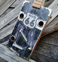 Route 66 Vintage Black and White Cigar Box Guitar