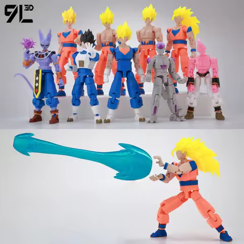9L3D Printed Dragon Ball Son Goku Vegeta​ Beerus Frieza Anime Lucky13 Dummy13 Titan13 Action Figures