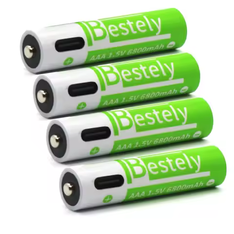 Rechargeable AAA Battery 6800mAh Type-C Fast Charging Batteries, 2000+ Cycles with 7 Protections, 4-
