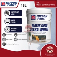 18L Nippon Paint Matex Gold – Ultra White | Interior Wall Paint | Smooth Finish | Easy Application