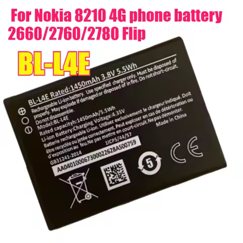 3.8V 1450mAh BL-L4E Battery for Nokia 8210 4G Phone Battery 2660/2760/2780 Flip