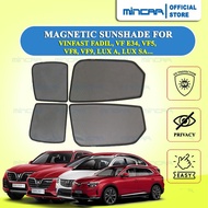 Mincar magnetic sunshades for Vinfast Fadil VF3,E34,VF5,VF6,VF7,VF8,VF9 Lux A,Lux SA, set of 4 panel