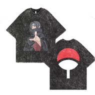 T-shirt Washing Oversized Vintage T-shirt "Uciha Itachi"Washed Tee