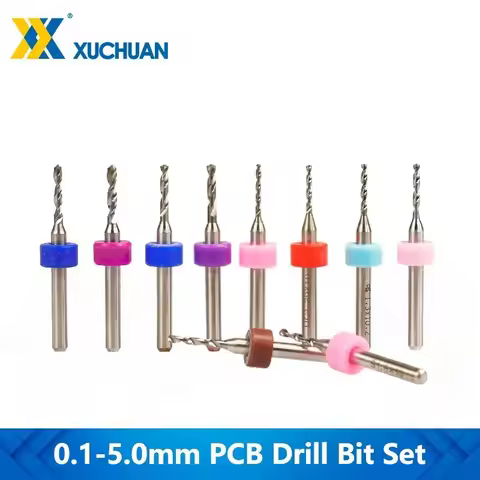 10pcs 0.1-5.0mm PCB Drill Bit For Drilling Printed Circuit Board Gun Drill Bit Micro Carbide Mini Dr