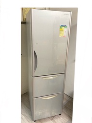 HITACHI 日立銀色玻璃三門雪櫃 R-SG32EPH (新淨，正常運用，右門鉸)