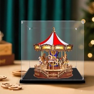 Transparent Acrylic Display Box For Ruolai Carousel Music Box Storage Case Dustproof Cover