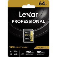 Thẻ nhớ Máy Ảnh SDXC Lexar Professional 64GB / 128GB / 256GB 1800x UHS-II U3 V60 Read 270MB/s - Writ