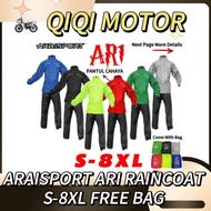 ARAISPORT ARAI SPORT AR1 2 LAYER BAJU HUJAN RAINCOAT MOTORSIKAL RAINCOATS MOTORCYCLE (S-8XL)