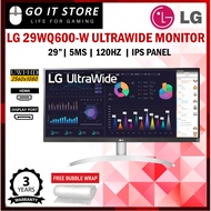 LG Ultrawide 29" 29WQ600-W IPS FHD (2560X1080) AMD Freesync HDR10 100Hz 1ms USB Type-C Borderless Mo