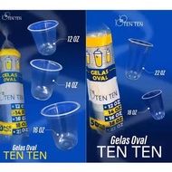 50PCS Oval Plastic Cups 12oz 14oz 16oz Disposable Cup Plastic Cup