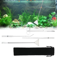 【Brighthor】Aquarium Scissor Tools Fish Tank Tweezer Plants Wave Scissors Grass Stainless Cleaning To