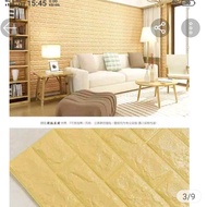 grosir Wallpaper dinding brickfoam 3D motif batu bata alam warna cream