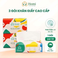 [COMBO 3 PACK OF 240 SHEETS] 3 Packs of HOMI Multi-Purpose Tissue Paper 240 Sheets 5 Layers Soft, Sa