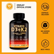 Omilay Vitamin D3 K2 Tablet for Adults Kids Bone Muscle Immune Health Vitamin D3 Vitamin K2 Tablets