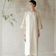 【金皮真絲】新中式復古中國風 細閃提花/桑蠶絲連衣裙/褲子