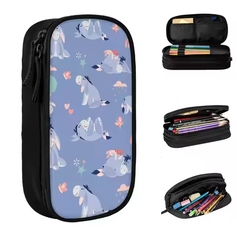 Winnie The Pooh Pencil Case Eeyore Zipper Pencil Box Students Aesthetic College School Pencil Cases