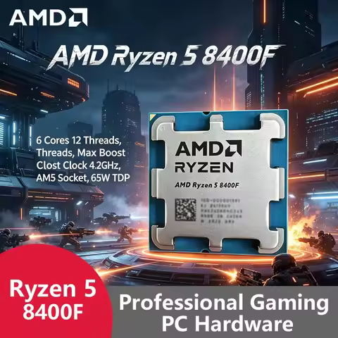 AMD Ryzen 5 8400F AM5 4nm Gaming Processor, 6C12T, 4.7GHz Boost, 16MB Cache, 65W DDR5 Tray Chip For 