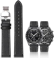 Quick Release Epsom Leather Straps For Omega Speedmaster And MoonSwatch watches, Replacement Calfskin Watch Bands Straps With Deployment Clasp For Omega Watches - Multiple Colors