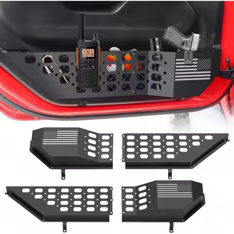 Jeep Wrangler JL JLU 4XE Gladiator JT 2018-2026 Metal Front Door Pocket Storage Box Molle Panels Org