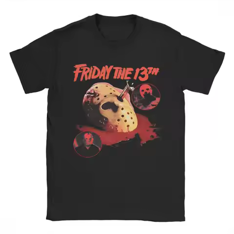 Novelty Jason Voorhees Friday 13th T-Shirt Unisex O-neck Short Sleeve Top Tee Horror Friday 13th Cot