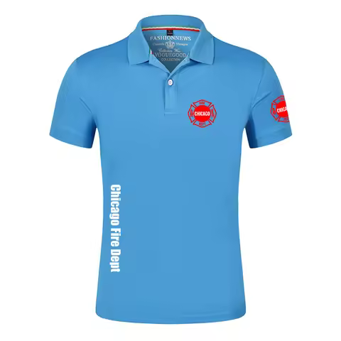 New Chicago Fire Department Show Tv Show Duty Printing Fashion 2025 New Men's Summer Short Sleeves C