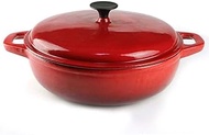 Dutch Oven Cast Iron Casserole Cooker, Soup Pot, Round Insulation Non-Stick Enamel Soup with Cover for Cooker 30cm,red