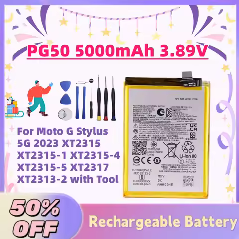 PG50 5000mAh 3.89V Mobile Phone Battery for Moto G Stylus 5G 2023 XT2315 XT2315-1 XT2315-4 XT2315-5 