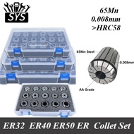 SYS 1 Set ER32 ER40 ER50  High Precision 0.008mm AA  ER Spring Collet Set ,CNC Milling Tool Holder E