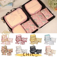 CHIC 6PCS Travel baggage Organizer, Cartoon Storage Bag Set
