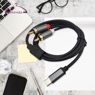 [deevoka] Type-c to Double RCA Male Cable Audio AUX Adapter Cable Connection Line AUX Auxiliary Cabl