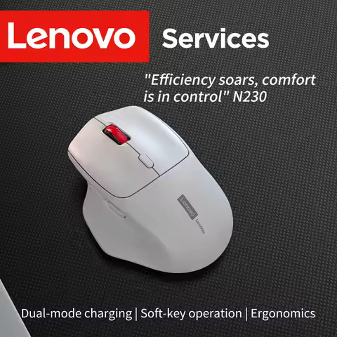 For Laptop PC Office Lenovo Ergonomic Wireless Mouse 2.4G Rechargeable Silent Click Mice 3 Level DPI