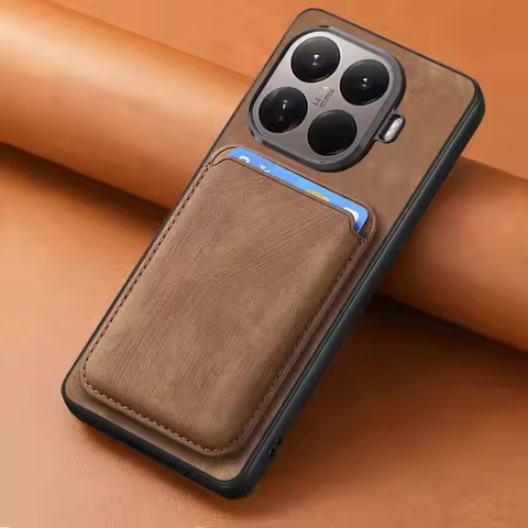 For Magsafe Leather Case for Xiaomi 15T Pro Magnetic Detachable 2 in 1 Wallet Card Pocket Cover for