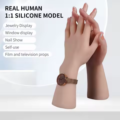 Herpinker Hand Model, Silicone Hand Mannequin, Hand Torso, 3D Hand Model, Female Hand, Nail Included