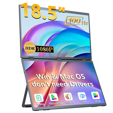 UPERFECT Delta Max 18.5" Portable Monitor for Laptop Screen Extender FHD 1080P Dual Display with VES