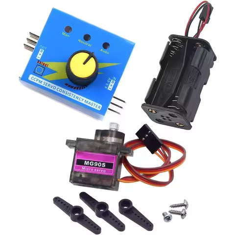 4 Cell AA Battery Holder Case with JR Connector 2P Black Red Wire + 3CH Digital Servo Tester ESC Spe