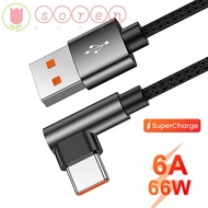 SOREN USB A to USB Type C Cable 90 Degree Data Line 6A Right Angle