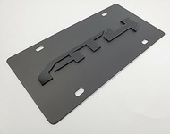 Blacked Out AT4 Emblem Tactical Metal Vanity License Plate with/ 3D Letters Replacement for GMC (Bla