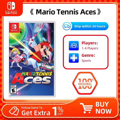 Nintendo Switch- Mario Tennis Aces - 100% Official Original Physical Game Card Adventure Genre for S