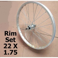 Bicycle Alloy Rim Wheel 22X1.75 22X1.95 Rim Basikal Aloi Saiz 22X1.75 oku Basikal Antik Classic Spec