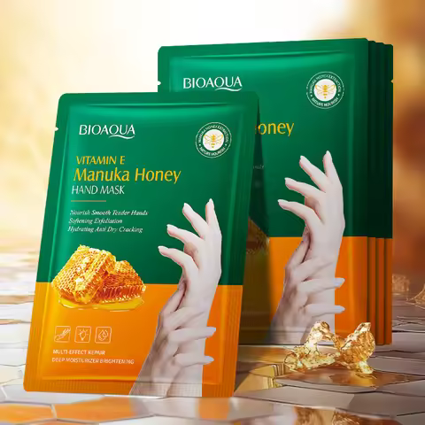 Vitamin E Hand Mask Manuka Honey Nourishing Hydrating Hand Care Film Long-Lasting Moisturizing Soft 